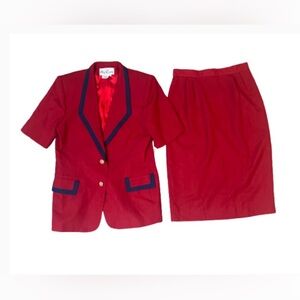 Oleg Cassini Vintage. Blazer &  Skirt Set Short sleeve Pencil Skirt Pockets